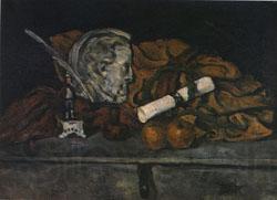 Paul Cezanne Cezanne's Accessories still life with philippe solari's Medallion Spain oil painting art